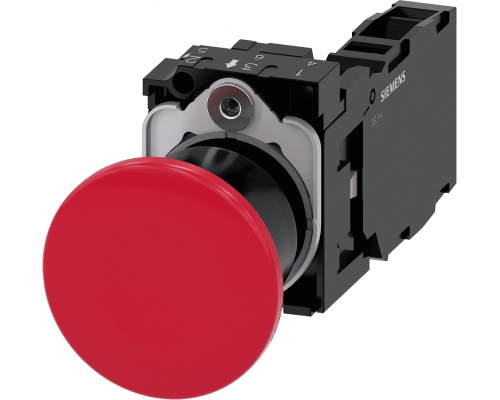 Siemens 3SU1100-1BA20-1FA0 Кнопка грибовидная, 22 мм, красная, круглая, с фиксацией, 1NO+1NC Siemens 3SU1100-1BA20-1FA0 Кнопка грибовидная, 22 мм, красная, круглая, с фиксацией, 1NO+1NC