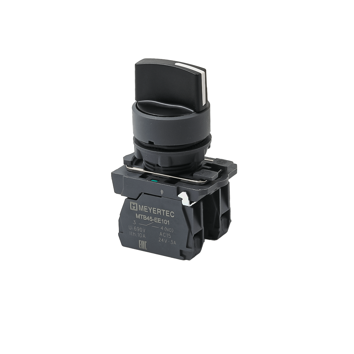 MTB5-AD83 Переключатель на 3 положения с фиксацией в левом, центральном положениях и возвратом из правого, короткая ручка, 2NO, IP65, пластик MTB5-AD83 Переключатель на 3 положения с фиксацией в левом, центральном положениях и возвратом из правого, короткая ручка, 2NO, IP65, пластик