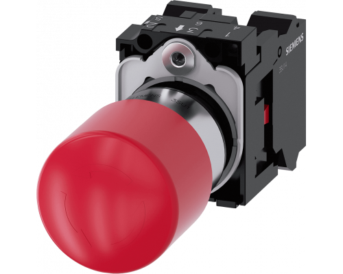 Siemens 3SU1150-1GB20-3PW0 Грибовидная кнопка аварийного останова, металл, 22 мм, красный, с держателем, 1 НЗ, 1 НЗ Siemens 3SU1150-1GB20-3PW0 Грибовидная кнопка аварийного останова, металл, 22 мм, красный, с держателем, 1 НЗ, 1 НЗ