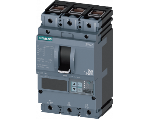 Siemens 3VA2110-7MQ36-0AA0 Автоматический выключатель, 3 полюса, номинальный ток 100 А, отключающая способность 110 кА Siemens 3VA2110-7MQ36-0AA0 Автоматический выключатель, 3 полюса, номинальный ток 100 А, отключающая способность 110 кА