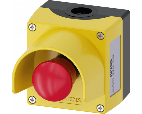 Siemens 3SU1801-0NA00-2AC2 Пост управления, 22mm, с круглым вырезом, пластик, желтая крышка, 1 точка управления, защитный козырек Siemens 3SU1801-0NA00-2AC2 Пост управления, 22mm, с круглым вырезом, пластик, желтая крышка, 1 точка управления, защитный козырек