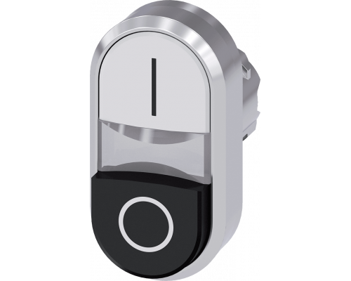 Siemens 3SU1051-3BB61-0AK0 Актуатор двойной кнопки с подсветкой, 22 мм, металл, белая и черная кнопки Siemens 3SU1051-3BB61-0AK0 Актуатор двойной кнопки с подсветкой, 22 мм, металл, белая и черная кнопки