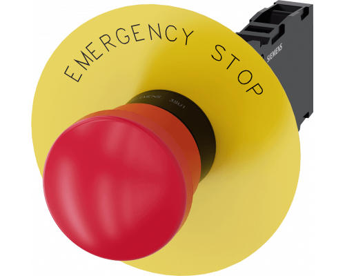 Siemens 3SU1100-1HA20-1FG0 Аварийная грибовидная кнопка, 22mm, пластик, красная, с фиксацией, 1NO+1NC, винтовые клеммы Siemens 3SU1100-1HA20-1FG0 Аварийная грибовидная кнопка, 22mm, пластик, красная, с фиксацией, 1NO+1NC, винтовые клеммы