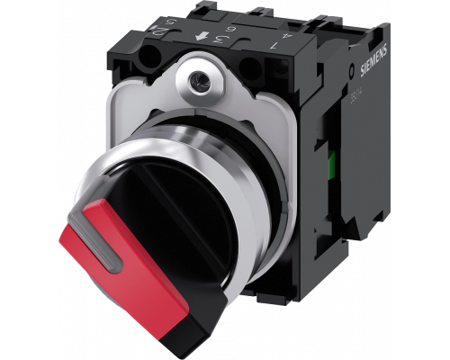 Siemens 3SU1152-2BF20-1MA0 Поворотный переключатель, 2 положения O-I, с фиксацией, 1 НО, 1 НЗ, 24 В AC/DC Siemens 3SU1152-2BF20-1MA0 Поворотный переключатель, 2 положения O-I, с фиксацией, 1 НО, 1 НЗ, 24 В AC/DC