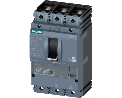 Siemens 3VA2220-7MN32-0AA0 Автоматический выключатель, 3 полюса, номинальный ток 200 А, отключающая способность 110 кА, защита двигателя Siemens 3VA2220-7MN32-0AA0 Автоматический выключатель, 3 полюса, номинальный ток 200 А, отключающая способность 110 кА, защита двигателя