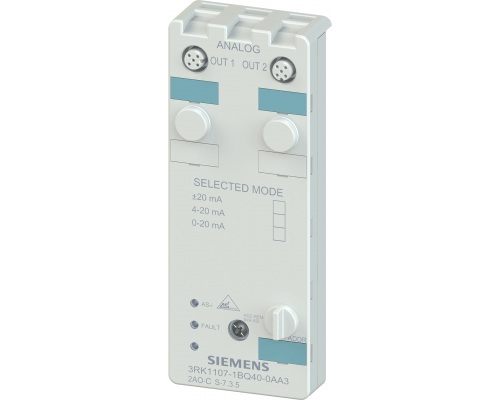 Siemens 3RK1107-1BQ40-0AA3 Компактный модуль As-i, 2ao, цифр. формат s7, 2 x вых. (m12), 4... 20ma, ip67 Siemens 3RK1107-1BQ40-0AA3 Компактный модуль As-i, 2ao, цифр. формат s7, 2 x вых. (m12), 4... 20ma, ip67