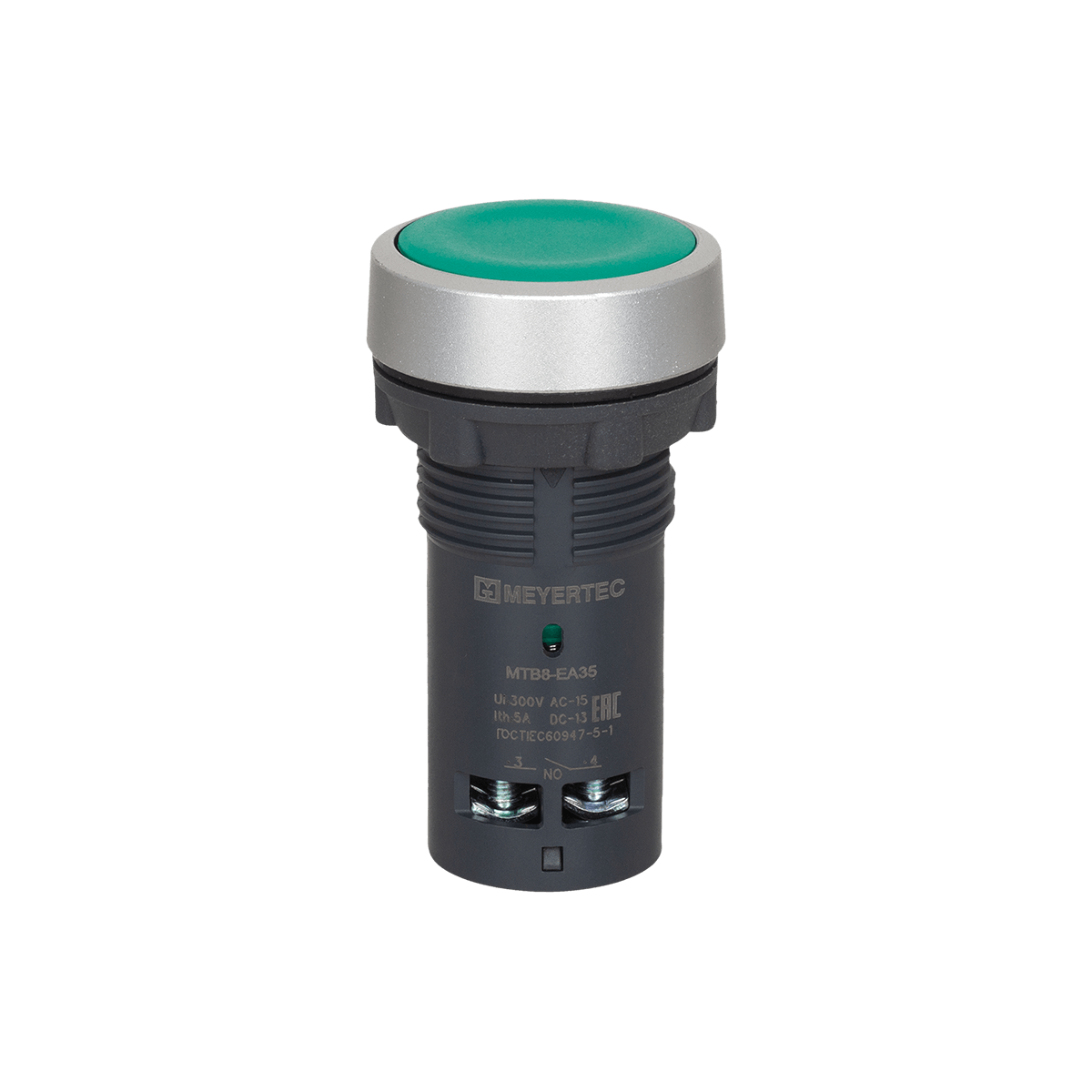 MTB8-EA35 Кнопка плоская зеленая, 1NO+1NC, IP65, пластик MTB8-EA35 Кнопка плоская зеленая, 1NO+1NC, IP65, пластик