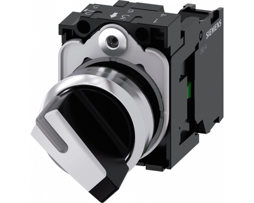 Siemens 3SU1150-2BF60-1BA0 Поворотный переключатель, 22mm, круглый, металлический, 2 положения, с подсветкой Siemens 3SU1150-2BF60-1BA0 Поворотный переключатель, 22mm, круглый, металлический, 2 положения, с подсветкой