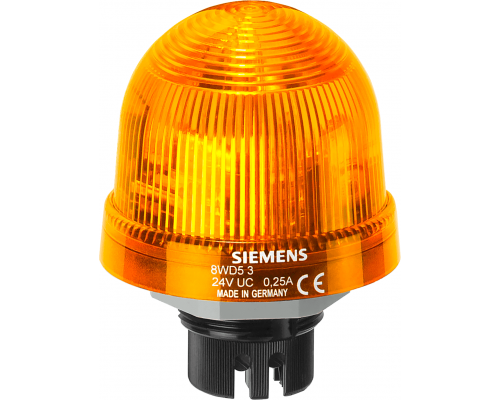 Siemens 8WD5320-5BD Встроенный световой индикатор мигающий, 24V DC, Жёлтый Siemens 8WD5320-5BD Встроенный световой индикатор мигающий, 24V DC, Жёлтый