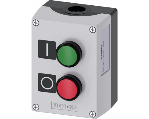 Siemens 3SU1802-0AB00-2AB1 Пост управления, 22mm, с круглыми вырезами, пластик, серая крышка, 2 командные точки, винтовые клеммы Siemens 3SU1802-0AB00-2AB1 Пост управления, 22mm, с круглыми вырезами, пластик, серая крышка, 2 командные точки, винтовые клеммы