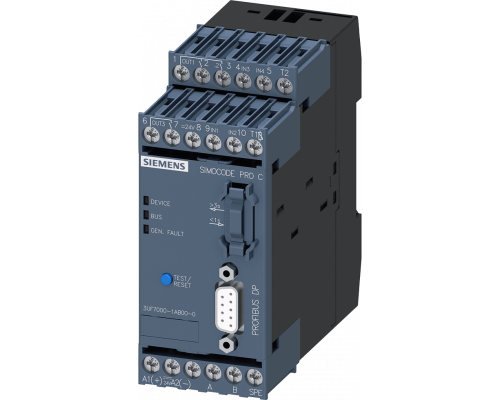 Siemens 3UF7000-1AB00-0 Базовый модуль SIMOCODE Pro C с Profibus DP, RS485, 4 входа/3 выхода, DC 24V, термисторная защита двигателя Siemens 3UF7000-1AB00-0 Базовый модуль SIMOCODE Pro C с Profibus DP, RS485, 4 входа/3 выхода, DC 24V, термисторная защита двигателя