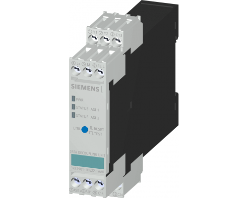 Siemens 3RK1901-1DE22-1AA0 Модуль развязки As-i с двумя выходами 4A, Slimline S22.5, IP20 Siemens 3RK1901-1DE22-1AA0 Модуль развязки As-i с двумя выходами 4A, Slimline S22.5, IP20