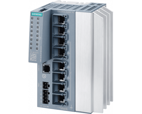 Siemens 6GK5208-0RA00-2AC2 Управляемый коммутатор PoE, 8 портов, поддержка 802.3bt, резервное питание 24В, диапазон -40°C до +60°C Siemens 6GK5208-0RA00-2AC2 Управляемый коммутатор PoE, 8 портов, поддержка 802.3bt, резервное питание 24В, диапазон -40°C до +60°C