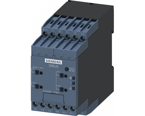 Siemens 3UG4583-1CW31 Реле контроля изоляции для незаземленных сетей до 400 В AC/DC, диапазон измерения 1-100/2-200 кОм Siemens 3UG4583-1CW31 Реле контроля изоляции для незаземленных сетей до 400 В AC/DC, диапазон измерения 1-100/2-200 кОм