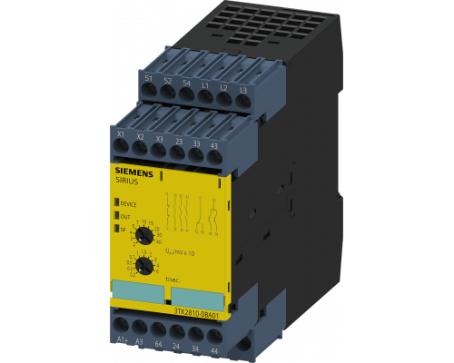 Siemens 3TK2810-0BA01 Реле безопасности Sirius для контроля неподвижности с учетом требований безопасности, 24v dc Siemens 3TK2810-0BA01 Реле безопасности Sirius для контроля неподвижности с учетом требований безопасности, 24v dc