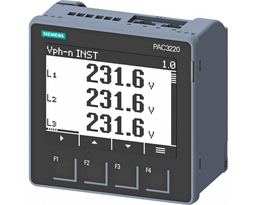 Siemens 7KM3220-0BA01-1DA0 Многофункциональное измерительное устройство для электрощитов, Modbus TCP, ЖКД 96x96 мм Siemens 7KM3220-0BA01-1DA0 Многофункциональное измерительное устройство для электрощитов, Modbus TCP, ЖКД 96x96 мм