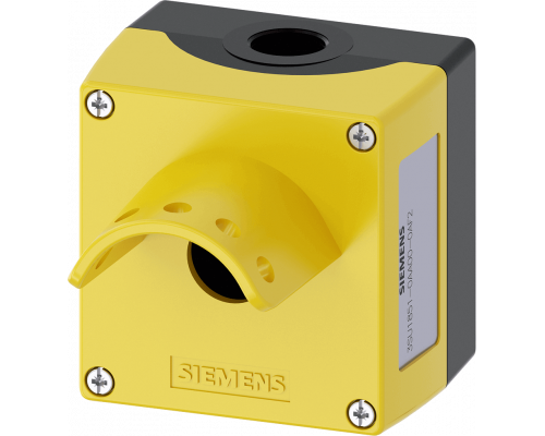 Siemens 3SU1851-0AA00-0AF2 Корпус командных устройств, 22 мм, металл, желтый, с защитным ободом и грибковым выключателем 40 мм Siemens 3SU1851-0AA00-0AF2 Корпус командных устройств, 22 мм, металл, желтый, с защитным ободом и грибковым выключателем 40 мм