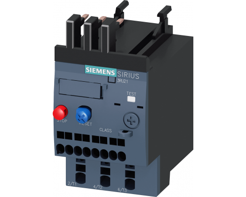 Siemens 3RU2116-1GC0 Реле перегрузки для электродвигателя, 4.5...6.3 А, типоразмер S00, класс 10 Siemens 3RU2116-1GC0 Реле перегрузки для электродвигателя, 4.5...6.3 А, типоразмер S00, класс 10