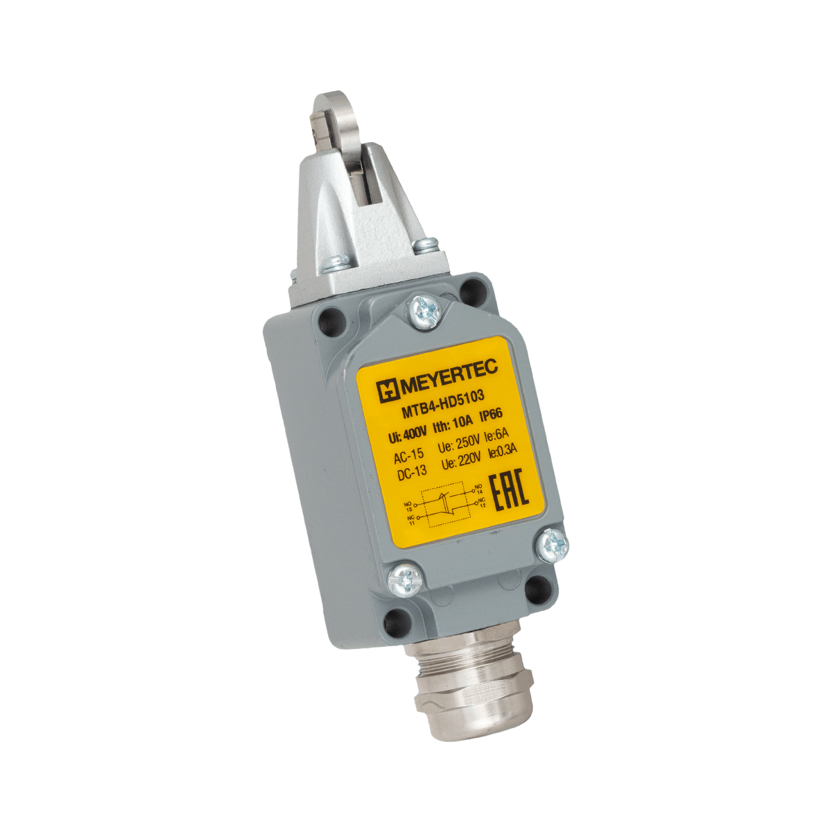 MTB4-HD5103 Выключатель концевой, IP66, ролик стальной вертикальный нажимной MTB4-HD5103 Выключатель концевой, IP66, ролик стальной вертикальный нажимной