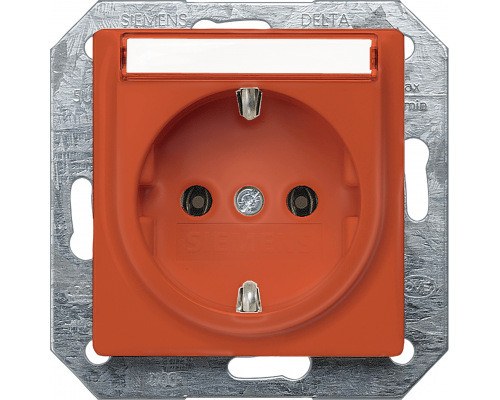 Siemens 5UB1538 Розетка Schuko оранжевая, 10A DC/16A AC, 250В, с контактными зажимами и полем для надписи Siemens 5UB1538 Розетка Schuko оранжевая, 10A DC/16A AC, 250В, с контактными зажимами и полем для надписи