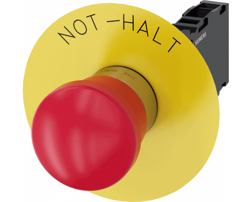 Siemens 3SU1150-1HA20-1FH0 Аварийная грибовидная кнопка, 22mm, металлическая, красная, с фиксацией, 1NO+1NC Siemens 3SU1150-1HA20-1FH0 Аварийная грибовидная кнопка, 22mm, металлическая, красная, с фиксацией, 1NO+1NC