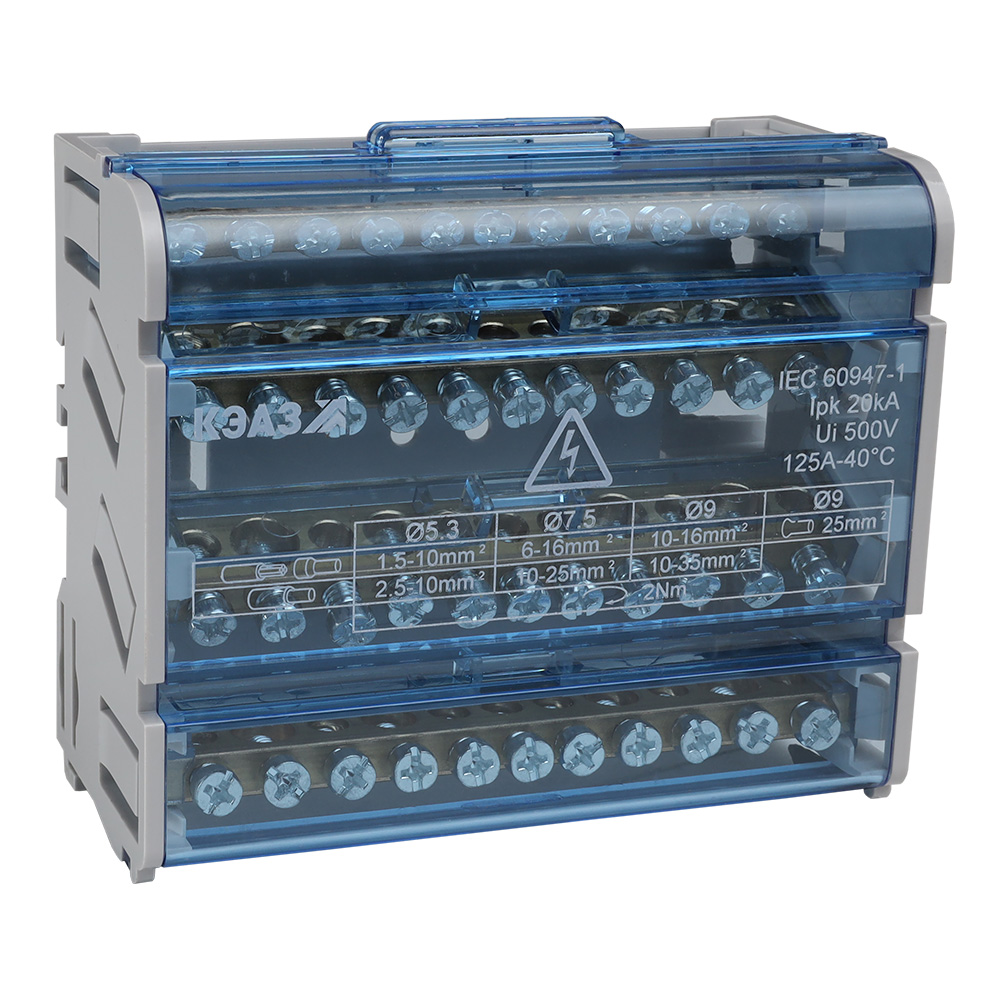 KEAZ Шина N нулевая на DIN-рейку в корпусе-4х11групп-КЭАЗ KEAZ Шина N нулевая на DIN-рейку в корпусе-4х11групп-КЭАЗ