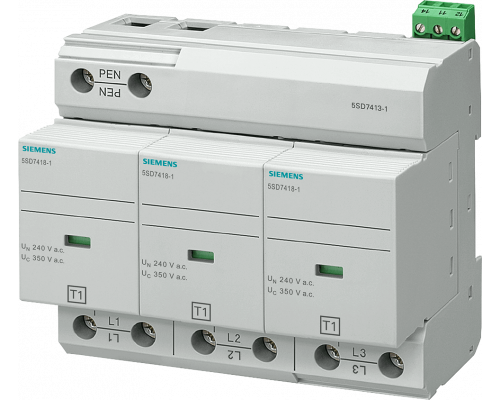 Siemens 5SD7413-1 Разрядник молниезащиты тип 1, 3-полюсный, 3+0 circuit для TNC-систем с удаленным дисплеем Siemens 5SD7413-1 Разрядник молниезащиты тип 1, 3-полюсный, 3+0 circuit для TNC-систем с удаленным дисплеем