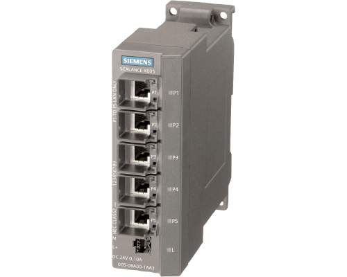 Siemens 6GK5005-0BA00-1CA3 IE-коммутатор начального уровня SIMATIC NET, SCALANCE X005TS, 5 портов, расширенный диапазон температур Siemens 6GK5005-0BA00-1CA3 IE-коммутатор начального уровня SIMATIC NET, SCALANCE X005TS, 5 портов, расширенный диапазон температур