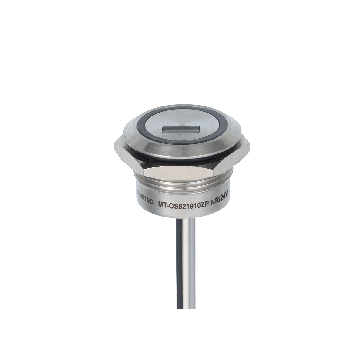 MT-OS921910ZPNR Переключатель оптический с подсветкой (-/красная), Ø19 мм, NO, с фиксацией, PNP, 24В DC, IP68 MT-OS921910ZPNR Переключатель оптический с подсветкой (-/красная), Ø19 мм, NO, с фиксацией, PNP, 24В DC, IP68