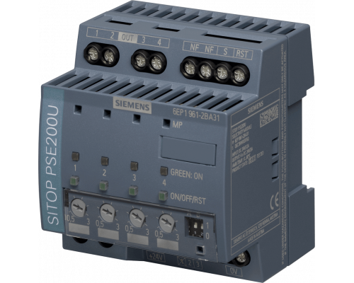Siemens 6EP1961-2BA31 Модуль селективности Sitop pse200u 3 a, 4-канальный, 24В/3А, настройка тока 0,5-3А, статусное сообщение Siemens 6EP1961-2BA31 Модуль селективности Sitop pse200u 3 a, 4-канальный, 24В/3А, настройка тока 0,5-3А, статусное сообщение