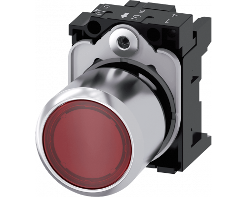 Siemens 3SU1251-0EB20-0AA0 Кнопка актуатора, диаметр 22 мм, круглая, металлическая, красная, с подсветкой Siemens 3SU1251-0EB20-0AA0 Кнопка актуатора, диаметр 22 мм, круглая, металлическая, красная, с подсветкой