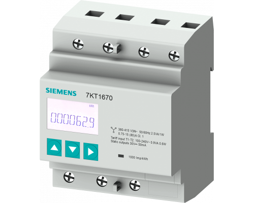 Siemens 7KT1666 Измерительный инструмент для 3-фазных сетей, 80А, 400В/230В, Modbus RTU/ASCII + MID Siemens 7KT1666 Измерительный инструмент для 3-фазных сетей, 80А, 400В/230В, Modbus RTU/ASCII + MID