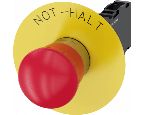 Siemens 3SU1150-1HB20-1FH0 Аварийная грибовидная кнопка, 22mm, металлическая, круглая, красная, с фиксацией, 1NO+1NC Siemens 3SU1150-1HB20-1FH0 Аварийная грибовидная кнопка, 22mm, металлическая, круглая, красная, с фиксацией, 1NO+1NC