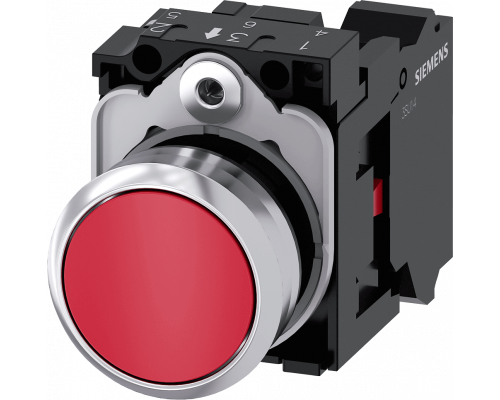 Siemens 3SU1150-0AB20-3CA0 Кнопка, 22mm, круглая, металлическая, красная, с держателем, 1nc, пружинные клеммы Siemens 3SU1150-0AB20-3CA0 Кнопка, 22mm, круглая, металлическая, красная, с держателем, 1nc, пружинные клеммы