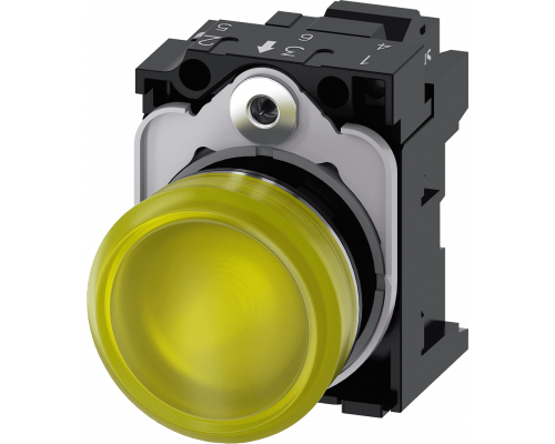 Siemens 3SU1156-6AA30-3AA0 Световой индикатор, 22mm, круглый, металлический, с держателем и модулем подсветки Siemens 3SU1156-6AA30-3AA0 Световой индикатор, 22mm, круглый, металлический, с держателем и модулем подсветки