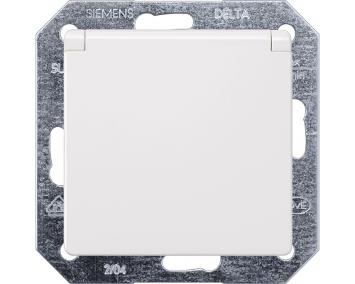 Siemens 5UB1917 Розетка Schuko 10A DC/16A AC 250В, с защитным контактом, с откидывающейся крышкой, титаново-белый Siemens 5UB1917 Розетка Schuko 10A DC/16A AC 250В, с защитным контактом, с откидывающейся крышкой, титаново-белый