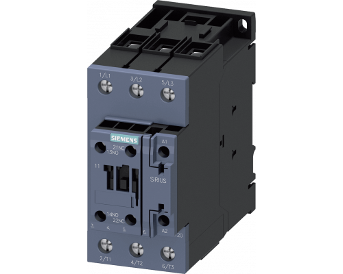Siemens 3RT2037-1NP30 Контактор, 3-позиционный, 30 кВт/АС3/400 В, с блоком контактов 1НО+1НЗ Siemens 3RT2037-1NP30 Контактор, 3-позиционный, 30 кВт/АС3/400 В, с блоком контактов 1НО+1НЗ