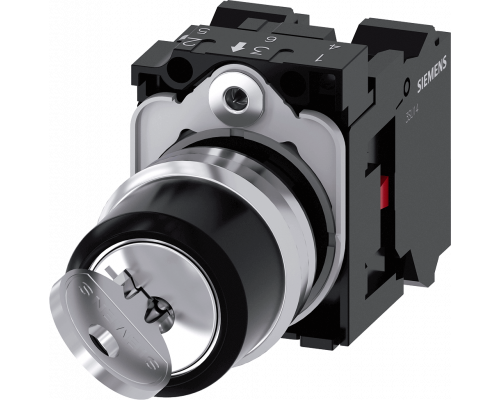 Siemens 3SU1150-4BF01-3PA0 Поворотный переключатель с ключом, 22мм, металлический, 2 коммутационных положения, 2 ключа Siemens 3SU1150-4BF01-3PA0 Поворотный переключатель с ключом, 22мм, металлический, 2 коммутационных положения, 2 ключа