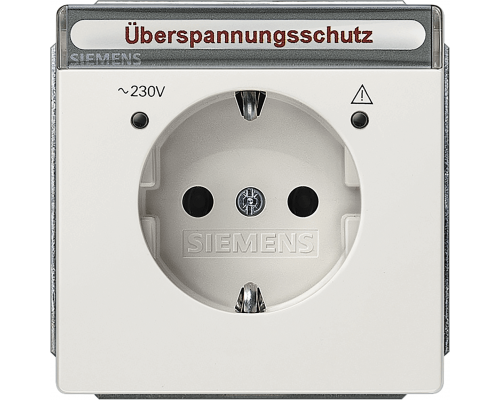 Siemens 5UB1858 Розетка Schuko 10A DC/16A AC 250В, титаново-белый, с защитой от перенапряжений Siemens 5UB1858 Розетка Schuko 10A DC/16A AC 250В, титаново-белый, с защитой от перенапряжений