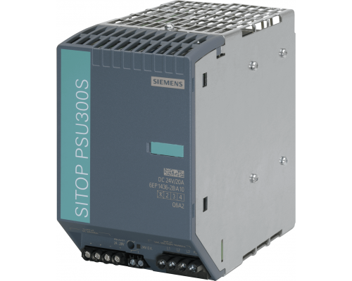 Siemens 6EP1436-2BA10 Стабилизированный блок питания, вход 3ф ~400-500 В, выход =24 В/20 А Siemens 6EP1436-2BA10 Стабилизированный блок питания, вход 3ф ~400-500 В, выход =24 В/20 А