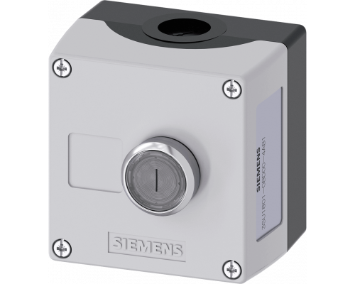 Siemens 3SU1801-0BD00-4AB1 Корпус для командных устройств 22 мм, пластмасса, серый цвет, с кнопкой и светодиодом Siemens 3SU1801-0BD00-4AB1 Корпус для командных устройств 22 мм, пластмасса, серый цвет, с кнопкой и светодиодом