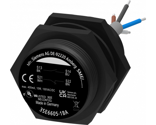 Siemens 3SE6605-1BA Выключатель с магнитным приводом, контактный блок m30, 1 НЗ/1 НО, кабель 3 м Siemens 3SE6605-1BA Выключатель с магнитным приводом, контактный блок m30, 1 НЗ/1 НО, кабель 3 м
