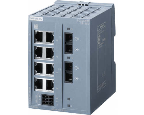 Siemens 6GK5108-2BD00-2AB2 Коммутатор промышленный неуправляемый Scalance xb108-2, 8x RJ45, 2x SC, 10/100 Мбит/с Siemens 6GK5108-2BD00-2AB2 Коммутатор промышленный неуправляемый Scalance xb108-2, 8x RJ45, 2x SC, 10/100 Мбит/с