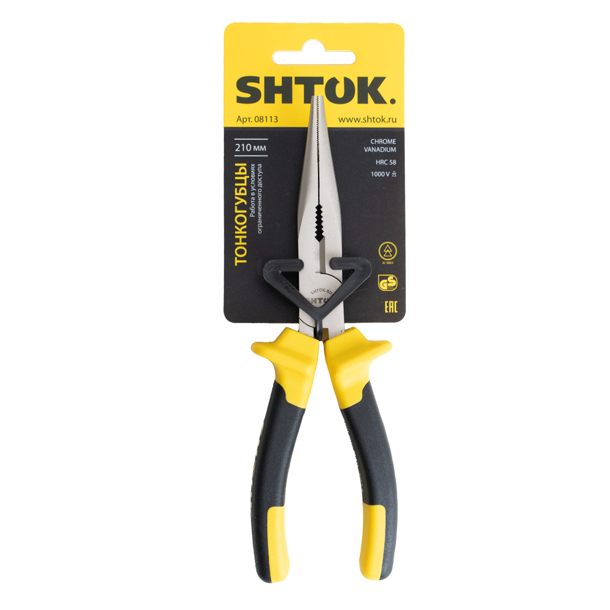 KEAZ Тонкогубцы 1000В 210 мм, SHTOK. 08113 KEAZ Тонкогубцы 1000В 210 мм, SHTOK. 08113