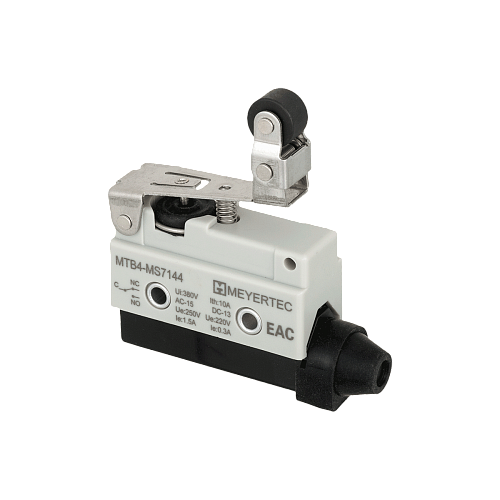 MTB4-MS7144 Выключатель концевой, IP54, рычаг с поворотным роликом, укороченный MTB4-MS7144 Выключатель концевой, IP54, рычаг с поворотным роликом, укороченный