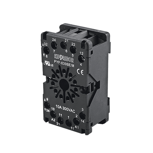 PYF-039BE/M Монтажная колодка с винтовыми клеммами для 3-конт. реле серии RS, черная PYF-039BE/M Монтажная колодка с винтовыми клеммами для 3-конт. реле серии RS, черная