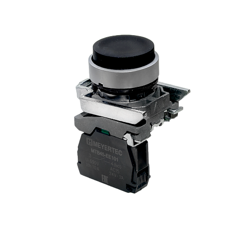 MTB4-BL21 Кнопка выступающая черная, 1NO, IP65, металл MTB4-BL21 Кнопка выступающая черная, 1NO, IP65, металл