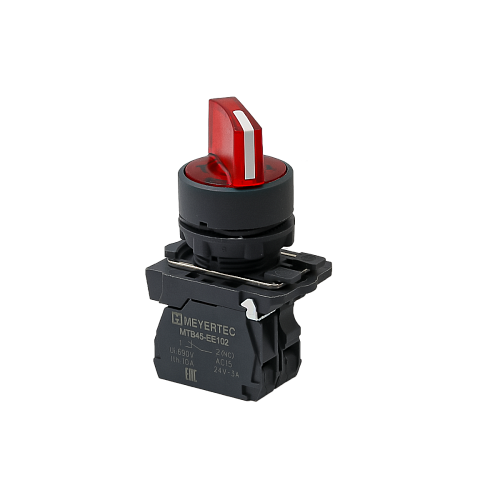 MTB5-AK24723 Переключатель на 2 положения с фиксацией и подсветкой, красный, 1NС, 220V AC/DC, IP65, пластик MTB5-AK24723 Переключатель на 2 положения с фиксацией и подсветкой, красный, 1NС, 220V AC/DC, IP65, пластик
