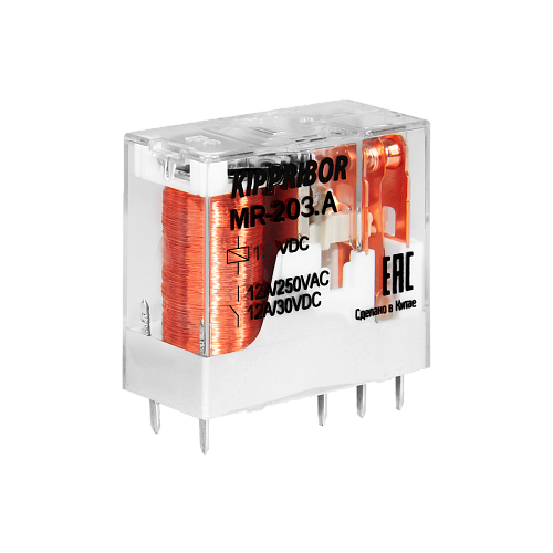 MR-203.A Реле промежуточное 2-контактное, 12А, 24VAC MR-203.A Реле промежуточное 2-контактное, 12А, 24VAC