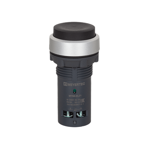 MTB8-EL21 Кнопка черная выступающая, с возвратом, 1NO, IP65, пластик MTB8-EL21 Кнопка черная выступающая, с возвратом, 1NO, IP65, пластик